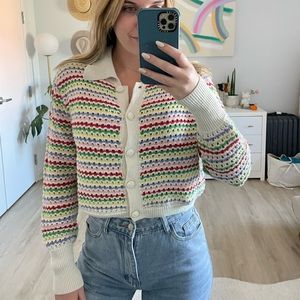 Zara crochet knit cardigan
